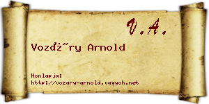 Vozáry Arnold névjegykártya