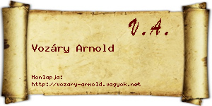 Vozáry Arnold névjegykártya