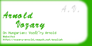 arnold vozary business card